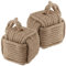 SEHOI Türstopper aus Jute, quadratisch, 14 x 14 cm, mit Griff, nautischer Knoten, Türstopper für Türen und Fenster, 2,4 kg, 2 Stück