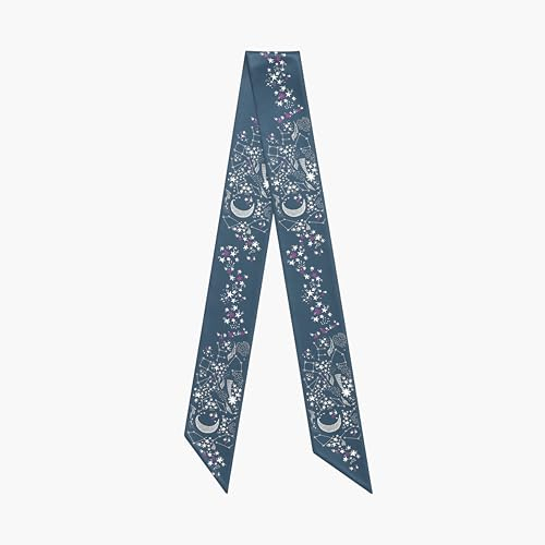 Wilhelmina Louise 100% Seide Seidentuch Seidenschal (GREY STARS)