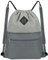 WANDF Kordelzug-Rucksack, Sport-Turnbeutel mit Nassfach, wasserabweisender Kordelzug, Cinch-Tasche für Damen und Herren (Grau mit Schulterpolster)