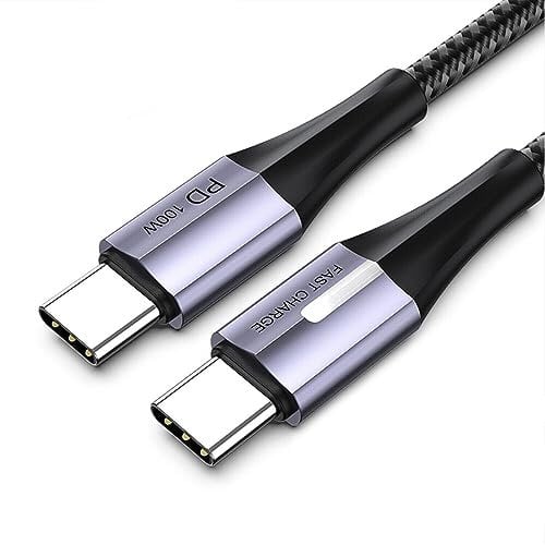 New 5A 1 Meter USB C to USB-C Cable for GoPro Hero 12 11 10 9 8 7 6 5 11 Mini, Hero5 Session, Hero7 White/Silver Go Pro Max, Fusion Camera, 2018, Type C - C 5A Fast Quick Charge Wire Lead Cord
