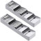 Lifewit 2 Stk. Besteckkasten für Schubladen, 10,4 x 39,5 x 5 cm Besteck Organizer Schublade, 4 Fächer Besteckkorb Besteckhalter, kompakter Organizer Küche aus Kunststoff für Löffel/Gabeln/Messer, Grau