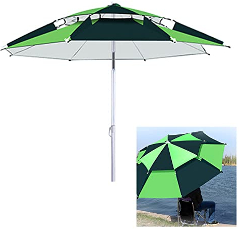 Angelschirm, 2-lagig, Regenschutz, universal, faltbar, Sonnenschutz, lässig, grün, farblich passend, 2 m