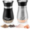 Juego de salero y pimentero de acero inoxidable con botella de cristal, dispensador de especias, accesorios de cocina para casa, cocina, restaurante, mesa de comedor, 120 ml
