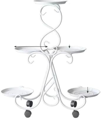 Pflanzenregal 3-stufiger Pflanzenständer Aus Metall, Blumentopfregal, Zarter, Hoher Pflanzenständer Aus Schmiedeeisen Für Den Außenbereich Blumenregal Terrasse Hof ( Color : White , Size : 57*24*78cm