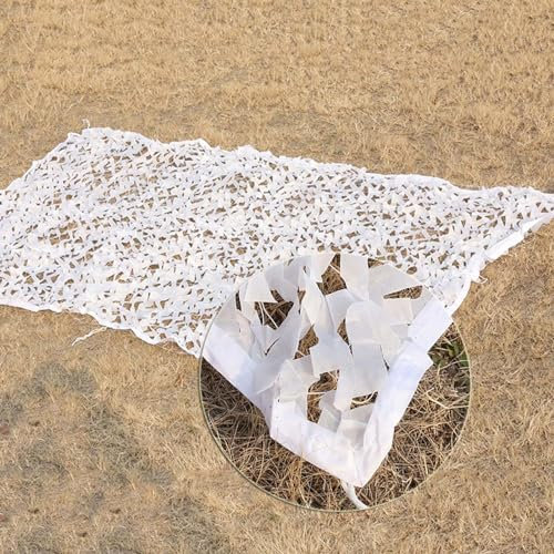 YQOLG87 Tarnnetz-Weiß,Anti-UV Camouflage Netz,Outdoor Schießen Sonnenschutz Netze,150D Doppelte Schicht Fensterläden,für Jagd Blind Thema Party Dekoration,5x8m(16 * 26ft)-A