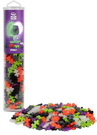 Plus-Plus 4317 Geniales Konstruktionsspielzeug, Farbmix Spooky, Kreativ-Bausteine Tube, Bausteinset für Kinder, 240 Teile
