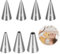 Jeffdad Set di 7 beccucci rotondi in acciaio inox per pasticceria russa e glassa, strumenti professionali per pasticceria russa e glassa, accessori per decorazione torte (7 pezzi)