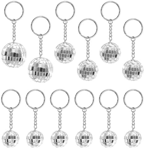 12 Pièces Porte-Clés Boule Disco, Porte-Clés Boule À Facettes, Cadeaux de Fête, Mini Boule Disco Decoration, Années 70, Pour Fête, Noël