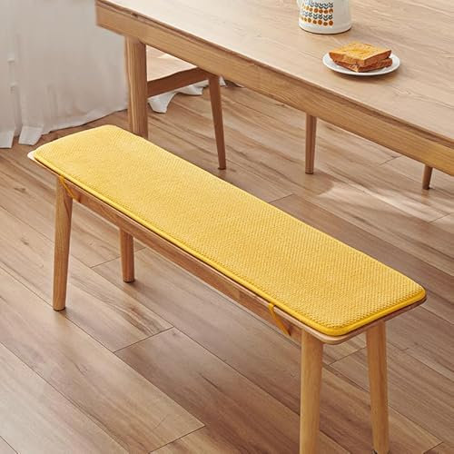 Homesally Bankauflage Outdoor, Sitzkissen Bank Innenbereich, Stuhlkissen Bankkissen für Outdoor Gartenbankauflage, Waschbar rutschfeste Sitzpolster,Gelb,35x100cm