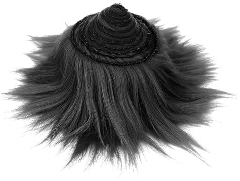 HXJDAM Furry Faux Kunstleder Plüsch, 2 x 80 Zoll Kunstfell Zum Basteln, Craft Plüschstoff, Plüsch Kunstfellstoff Langhaarplüsch fur Wichtelbart Santa Hair Dwarf DIY Dekoration. Schwarz