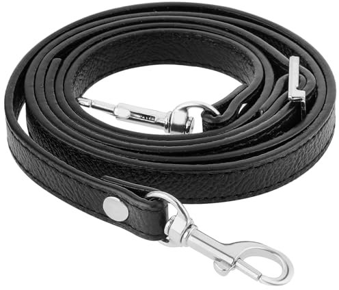 Telooco Verstellbarer Schultergurt Frauen Leder Schulterriemen Trageriemen 105–120 cm Längenverstellbarer Gurt Riemen für Geldbörse Umhängetasche Handtasche (Silber Schnalle)