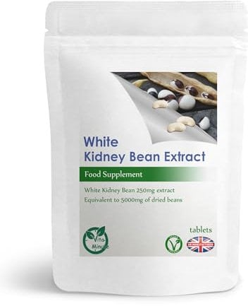 White Kidney Bean 5000mg Extract Tablets, Diet, Heart, Carb Blocker, Weight Management, Vegan (Pack of 180)