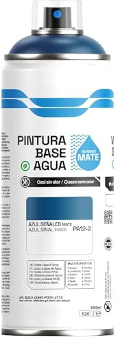 various - Pintura Spray Base Agua 400ml,Ecológica y Sin Olor,Para Muebles,Metal,Plástico y Madera,Colores Duraderos,Cobertura Uniforme - Azul Señales Mate,1 unidad