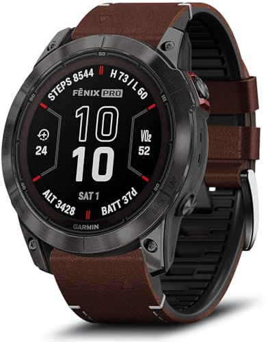 LanQii 26mm QuickFit Armband für Garmin Tactix 8 51mm/Garmin Enduro 3/2/1/Descent Mk3i/Mk2i/Mk2/Mk1, Leder+Silikon Ersatzarmband für Garmin Fenix 8 51mm/7X Pro Solar/7X/6X/6X Pro/5X/5X Puls - Kaffee