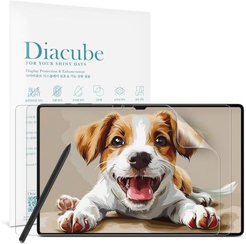 DIACUBE Paperfeel, pellicola protettiva per Samsung Galaxy Tab S10 Ultra 14,6 2024, pellicola antiriflesso in PET per disegnare e scrivere come su carta vera, alta risonposiva al tatto, facile