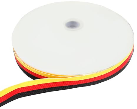 Band Deutschlandfahne Stoff für Armbänder und Basteln Stoff Ribbon (Deutschlandflagge, 50 Meter / 1 cm)