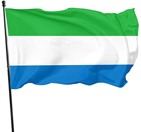 Bandera de Sierra Leona de 90 x 150 cm para decoración de jardín y exterior
