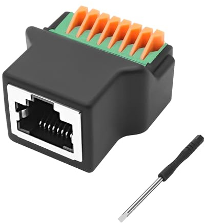MEIRIYFA RJ45 zu 8Pin Quick Connect Lötloser Adapter Stecker | RJ45 8P8C Buchse auf 8Pin Terminal Presse Typ Lötloser Netzwerkstecker für CAT5/6/7 Audio Analog GPIO