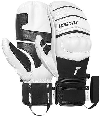 Reusch World Champ Mitten Unisex Fäustlinge – Vollleder, R-LOFT Isolation, Knöchel- & Fingerpolsterung, Verstärkte Zonen, Warm & Atmungsaktiv – Damen & Herren Wintersport