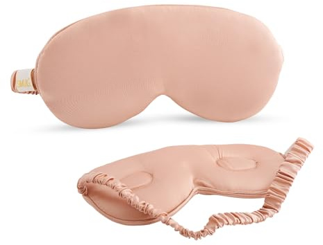 SMUG Cloud Padded Satin Sleep Masks | Skin & Hair Friendly | Improve Sleeping | Plush Eye Cushions for Women & Men | Elasticated Strap | Premium Comfort | Home & Travel | Caramel