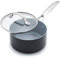 GreenPan Valencia Pro Hard Anodised Healthy Ceramic Non-Stick 16 cm / 1.4 Litre Saucepan with Lid, PFAS-Free, Induction, Oven Safe, Grey