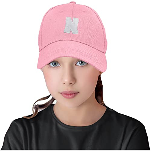 morefaz Unisex Jungen Mädchen Mütze Baseball Cap Rosa Hut Kinder Kappe A-Z Letter MFAZ Ltd