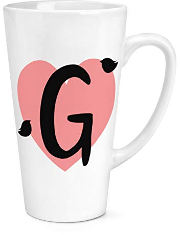 G Heart Alphabet 17oz Large Latte Mug Cup