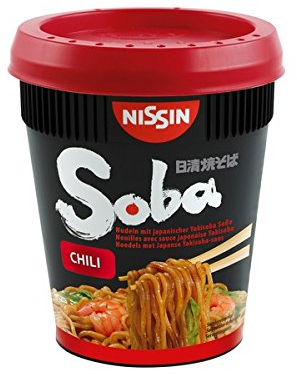 Nissin Instantnudeln Soba Chili 92g x 8 Stück