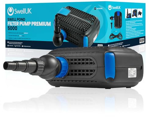 Swell Premium 5,000lph Pond Pump - Energy Efficient for Fish Ponds, 3-Year Guarantee