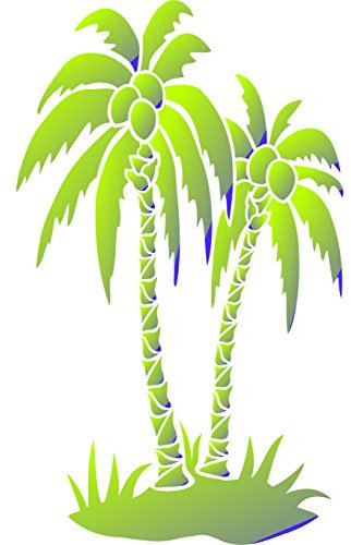 Pochoir mural réutilisable en forme de palmiers, 25,5 x 35,5 cm