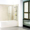 Badewannenaufsatz Duschabtrennung 90x140cm Duschwand Badewanne Sicherheitsglas mit Handtuchhalter Eckregal
