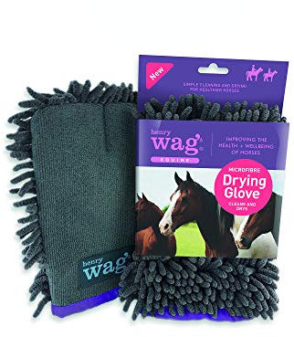 Henry Wag Equine Drying Glove - Soft & Highly Absorbent Microfibre Noodles, Muddy Pet Accessories, Quick Drying - Designed for Horses - (25 x 17 x 2 cm)