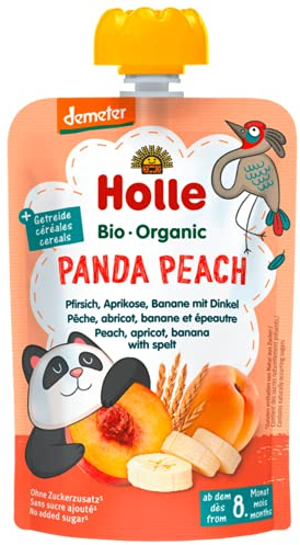 HOLLE Pouchy PANA PEACH Pfirsich, Aprikose & Banane mit Dinkel (12x100g)