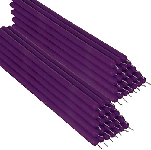 NKlaus 50x cera d'api viola 26cm candele da tavolo senza fuliggine candele rituali fatte a mano candele a goccia 36337