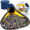 Creative QT SlideAway Toy Storage Organizer & Play Mat - LEGO-Compatible Toy Organizer Storage Bin for Building Toys- Kids Toy Box - Playroom Storage - Toy Holders for Kids Rooms - Navy Blue
