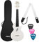 Cascha Carbon Fibre Ukulele Set (Konzert Ukulele inkl. Gigbag, Ukulelengurt, Tuner & 3 Picks) Weiß