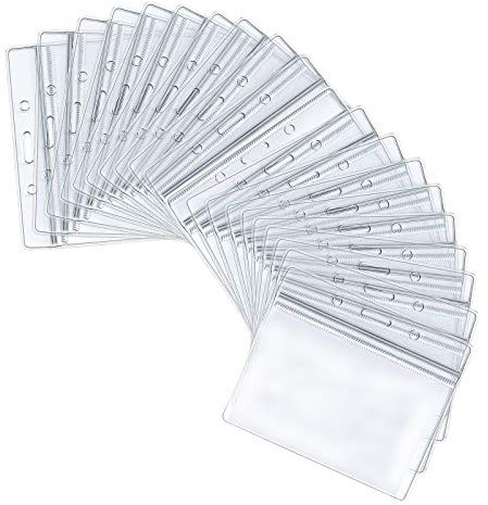Lot de 20 porte-cartes en plastique transparent horizontal et étanche - Porte-cartes double face