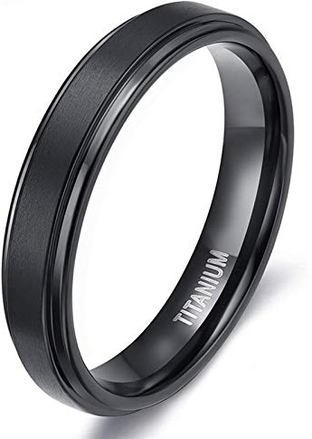 Zakk Anillo de Titanio para Hombre y Mujer - Alianzas de Boda y Anillos de Compromiso