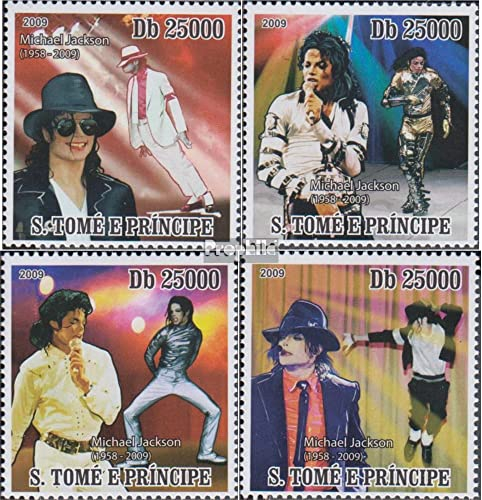 Prophila Collection Sao Tome e Principe 4165-4168 (kompl.Ausg.) postfrisch ** MNH 2009 Tod von Michael Jackson (Briefmarken für Sammler) Musik/Tanz
