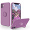 SouliGo for iPhone 11 Case Silicone Gel 360° Ring Holder Kickstand Magnetic Car Mount Slim Fit Soft Rubber Anti-Scratch Protective Shockproof Phone Cover Cases for iPhone 11 6.1 - Lilac Purple
