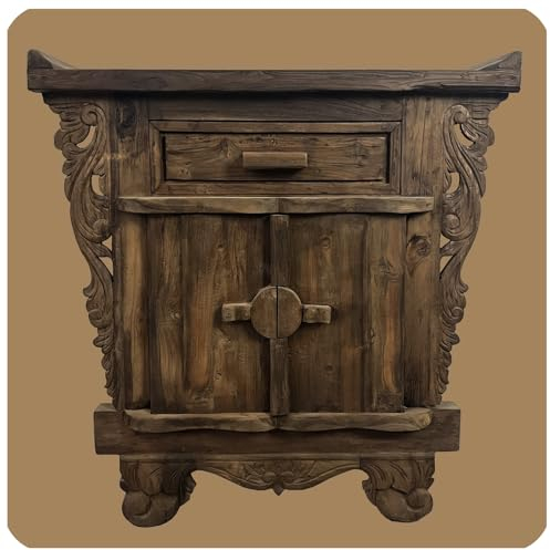 Simandra Romantische Massivholz Kommode | Flower 1 | nachhaltiges Alt Teak Holz