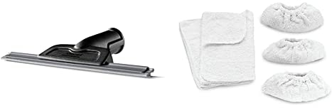 Kärcher Jeu de chiffonnettes Accessoire pour nettoyeurs Vapeur Hors Version Easy Fix & Raclette Vapeur pour Les vitres Accessoire pour nettoyeurs Vapeur