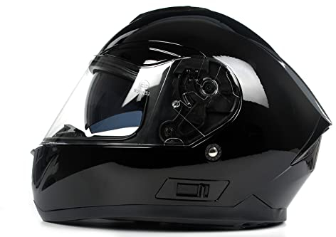 BHR Casco Integrale Moto con Doppia Visiera 814 RIDE | Casco Moto Integrale Omologato ECE con Visiera Doppia Antigraffio | Casco Moto Donna/Uomo con Sgancio Micrometrico | Nero Metallizzato | L
