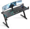 Eureka Ergonomic Gaming Tisch 153 × 60 cm Groß Gaming Schreib Tisch mit LED Beleuchtung Gamer PC Tisch Desktop auf Kohlefaser Gaming Computertisch