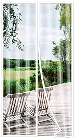 Risareyi Zanzariera Magnetica per Porte 90x210cm, Bianco - Zanzariera Porta Finestra Tenda Chiusura Automatica Traspirante Facile da Installare Anti Zanzare Insetti, per Balcone Soggiorno