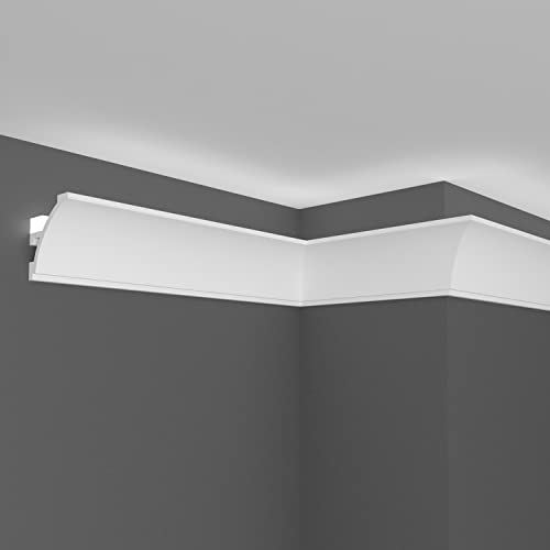 create luxury GRAND DECOR LED-Rahmen für Decke und Wand (4 oder 10 Laufmeter KH904), für indirekte Beleuchtung mit LED-Streifen | dekorativ, vorgefertigt aus Duropolymer (4)
