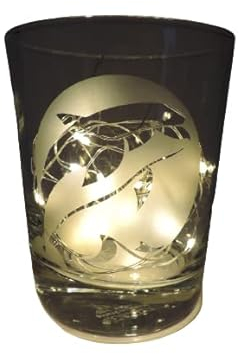 Lichtidee Teelicht Glas Windlicht Glas Trink Glas geätzt, Tischlicht Motiv Delfin auf Welle , Maritim, Natur, Handmade Unikat Liebe Ostern Muttertaggeschenk, Höhe 8cm,