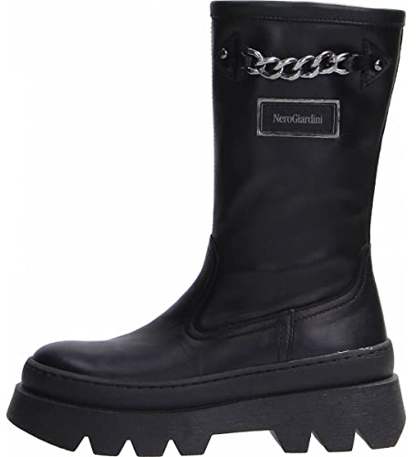 Nero Giardini I232512F Stivali Teens da Ragazza in Pelle - Nero 39