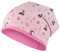 Smarilla Mädchen Mütze Beanie Übergang Stoff Baumwolle doppellagig, Größe: 50-52, Farbe: REH-Rosa