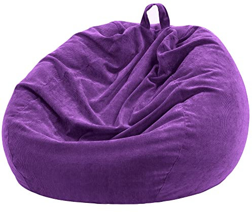 Nobildonna Sitzsackstuhl für Kinder und Erwachsene, nur Bezug (Keine Füllung) für Sofa-Stofftiere, 110 x 89 cm(Ultraviolett)